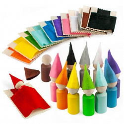 Набор "Гномы в колпачках с кроватками" 6 см(12 штук)