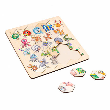 Пазл деревянный "Занимательные соты"