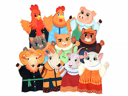 Театр на руку печать "Кошкин дом" фетр (10дет)