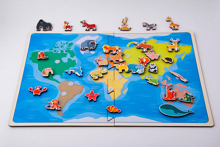 Липучка карта Травоядные животные