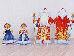 Театральная композиция "Дед Мороз Морозко и Снегурочка с белкой"