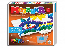 Пластмассовая мозаика для детей (240 элементов и 2 поля)