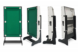 Бильярд BFG Compact Moby 4 (Стандарт) ПУЛ, ЛДСП, 16 мм. Сукно Manchester 45 Yellow Green, конструкция сборная, с комплектом аксессуаров