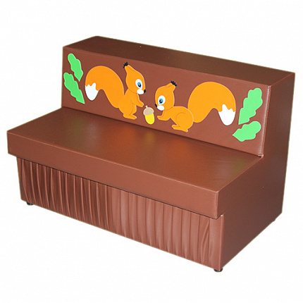 «Диван прямая секция с аппликацией на опоре»