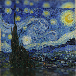Репродукция картины В. Ван Гог "Звездная ночь"  Декорация / Занавес сцены