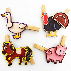 Игра с прищепками Собери домашнее животное №3