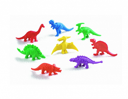 Материал счетный фигурки Динозавры (128шт., 8формs, 6 цветов) NEW