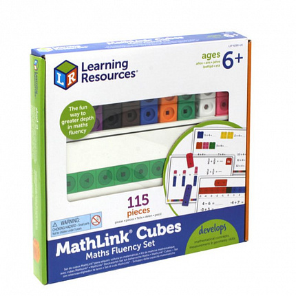 Соединяющиеся кубики "Академия математики"  ( от 6 лет, 115 элементов с карточками)