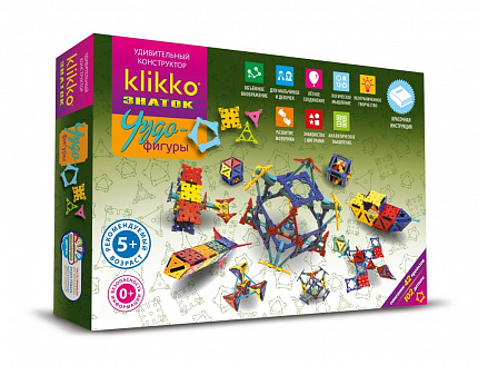 Удивительный конструктор Klikko Чудо ФИГУРЫ  43в1 (102 детали). Знаток