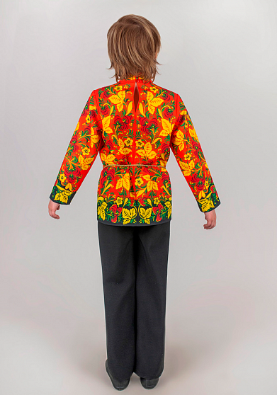 Русская народная рубаха Хохлома расписная / Ягодка для мальчика
