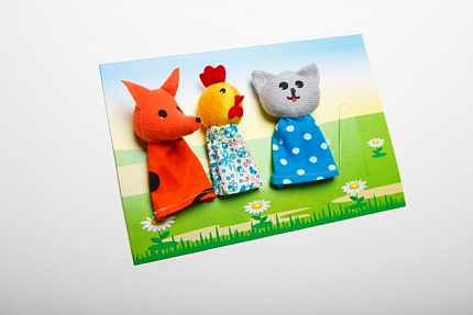 Театр "Кот, Петух и Лиса" пальчиковый