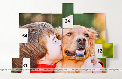 Магнитная таблица умножения (Мальчик с собакой)
