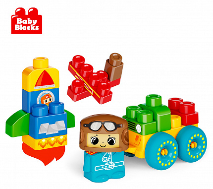 Конструктор пластиковый "Самолетик" 20 дет Baby Block