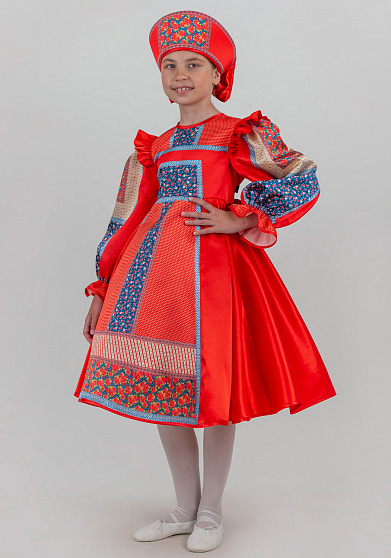 Русский народный костюм Кадриль расписная для девочки