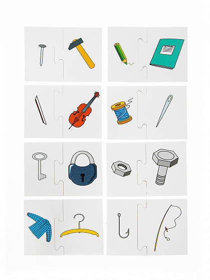 Игра обучающая Половинки "Куда нитка"