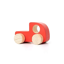 Фигурка деревянная "Машинка-каталка" красная (1 штука)