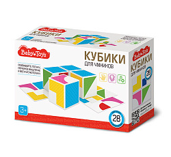 Кубики пластиковые "Кубики для умников"  4 шт с карточками Baby Toys