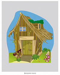 Декорация из фетра "Домик Поросенка Нуф-Нуфа из веток"