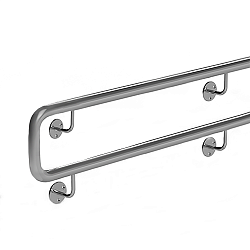 Поручень пристенный двойной ППД нерж. сталь d-38