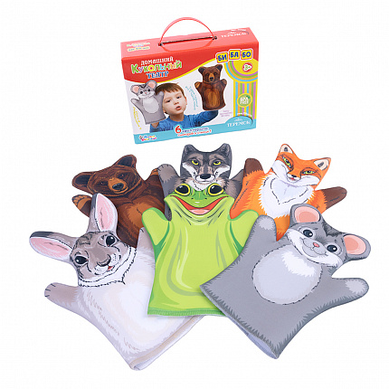 Домашний кукольный театр. «Теремок» серия «Би-ба-бо» (6 кукол-перчаток)