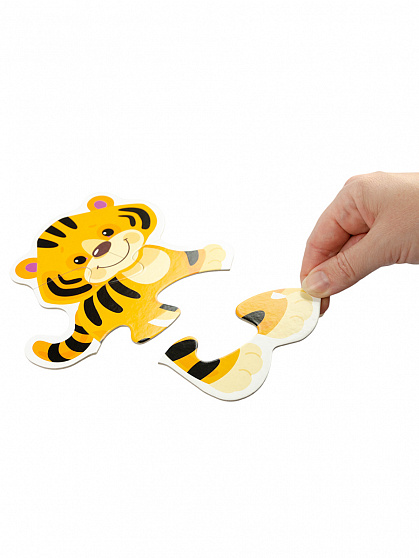 Пазлы контурные Половинки "Дикие животные" Baby Toys