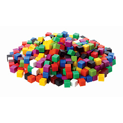 Материал счетный кубики 1см. (1 см, 10 цветов, 1000 шт)