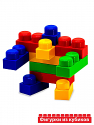 Набор с большими кубиками КРОХА 1+ для ясельных групп, групп ОВЗ, младших групп детских садов в контейнере 2. Креатив