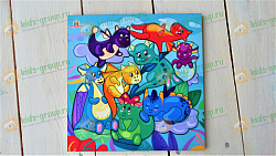 Рамка - вкладыш ГОЛОВОЛОМКА ДРУЗЬЯ ДРАКОНЧИКА УГИ (ХДФ УФ печать)