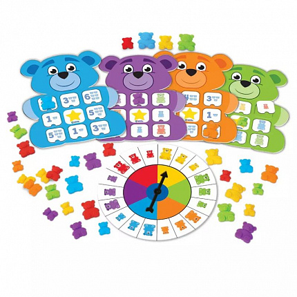 Развивающая игра "Цветное бинго с семейкой медведей" (73 элемента)