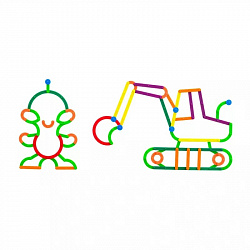 Палочки счетные Геостикс (200 дет). Конструктор букв с карточками