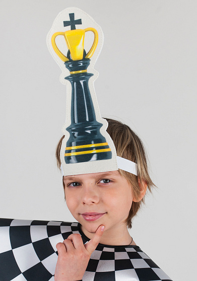 Головной убор - маска Шахматная фигура черная, король