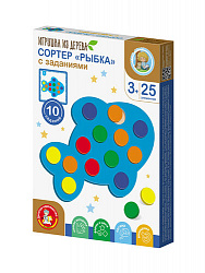 Игра развивающая деревянная Сортер "Рыбка" с заданиями