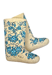 Валенки Деда Мороза расписные синие