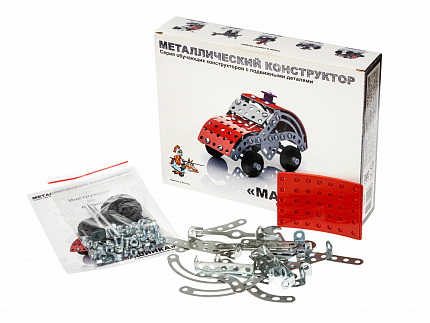 Конструктор металлический с подвижными деталями "Машинка"