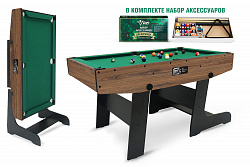 Бильярд BFG Compact Moby 4 (Аризона) ПУЛ, ЛДСП, 16 мм. Сукно Manchester 45 Yellow Green, конструкция сборная, с комплектом аксессуаров