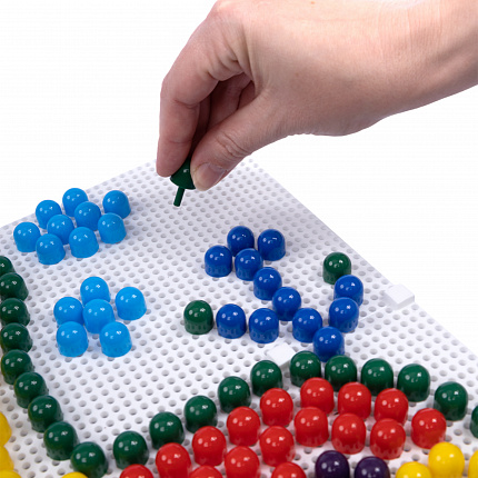 Детская мозаика пластмассовая (180 элементов и 2 поля)