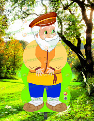 Уличная фигура ДЕД из фанеры + металлическая опора