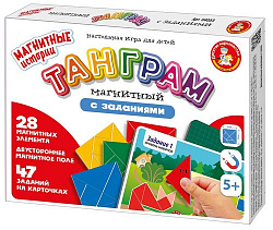 Игра настольная "Танграм магнитный с заданиями" Магнитные истории