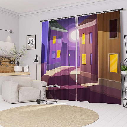 Комплект фотоштор. Ночная улица