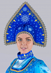 Женская корона-кокошник "Снегурочка - Палехская роспись"