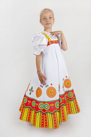 Дымковская Игрушка сарафан удлиненный для девочки
