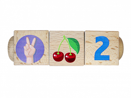 Кубики деревянные на оси "Счет" (3 кубика)