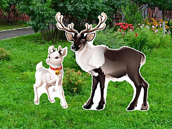 Композиция уличных фигур "Северные олени"
