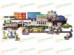 Конструктор ГОРОДСКАЯ ЖИЗНЬ CITY 66 элементов (фанера УФ печать)