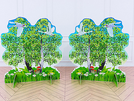 Театральная декорация "Береза с лебедями"