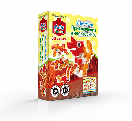 Конструктор ARTEC World "Приключения динозавриков" коробка 30дет. Знаток