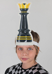 Головной убор - маска Шахматная фигура черная, королева
