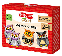 Игра настольная деревянная МЕМО "Совы" (24 фишки в коробке) Far far land Wood