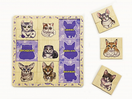 Двухслойный пазл - сортер CAT SHOW"Забавные котики"