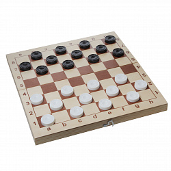 Игра настольная «Шашки» (пластиковые фишки в деревянной упаковке)